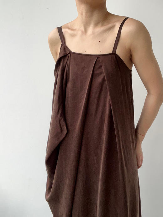 ranyepersonal｜PARADOX25DR03-2 不对称铜氨砂洗棕色吊带连衣裙 [ 棕 ] 商品图13