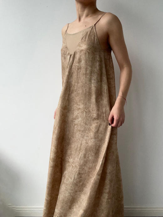 ranyepersonal｜PARADOX25DR05-2 拼接铜氨茧色吊带连衣裙 [ 茧 ] 商品图0
