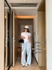 ck云水蓝色棉麻直筒裤 商品缩略图7