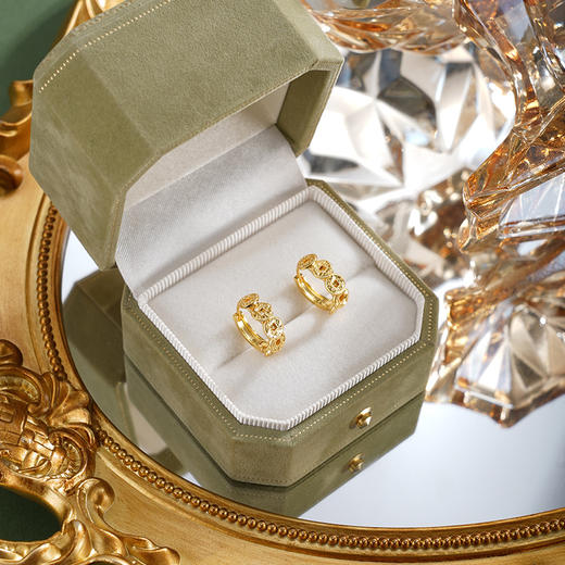 子佩集【多财多亿】银S925耳环【FYE-1462】镀金扣环圆圈五钱币2601 商品图1