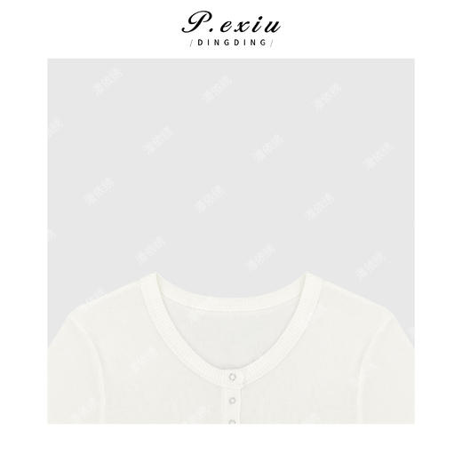 03-4潘依绣丁丁宠粉美式复古修身短袖T恤Q12822 商品图2