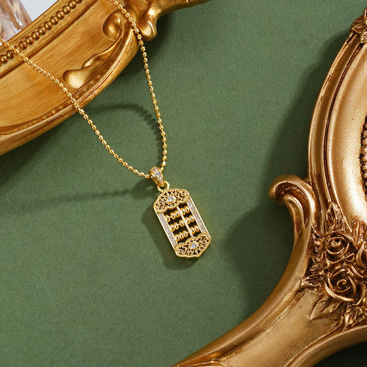 子佩集【云算珠华】银S925套链【FYL-2055】项链镀金算盘2601 商品图0