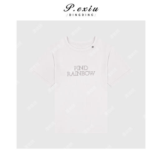 03-4潘依绣丁丁宠粉简约百搭字母短袖圆领T恤Q09881 商品图0