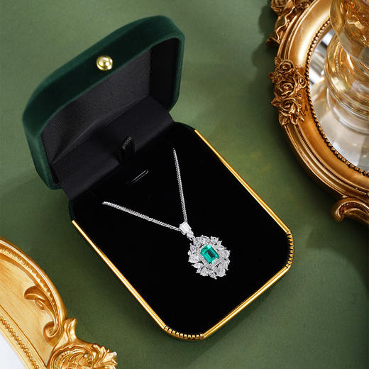 子佩集【绮岁芳辰】银S925套链【PM2264-XF】项链培育宝石祖母绿2601 商品图2