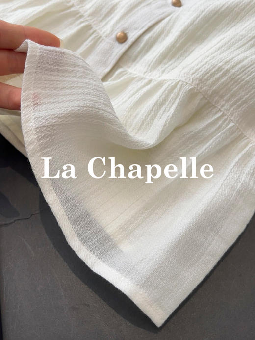 天猫同步【莱赛尔+棉】拉夏贝尔/La Chapelle气质感垂感舒适显瘦法式纯色V领上衣时尚排扣长袖衬衫 商品图9