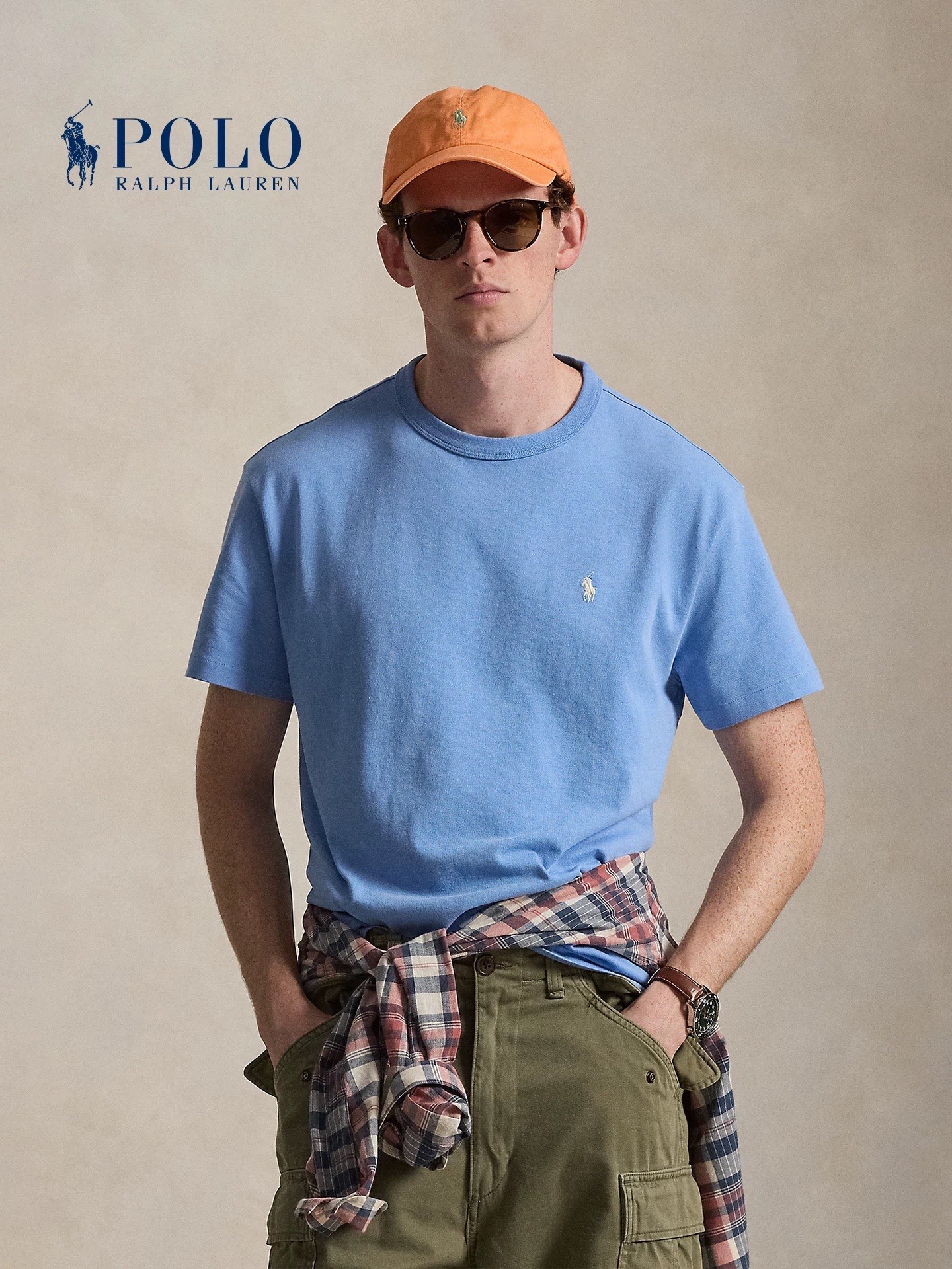 拉夫劳伦经典小马刺绣圆领短袖T恤