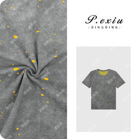 03-4潘依绣丁丁宠粉重工炒色泼墨印染时髦短袖T恤 G9070