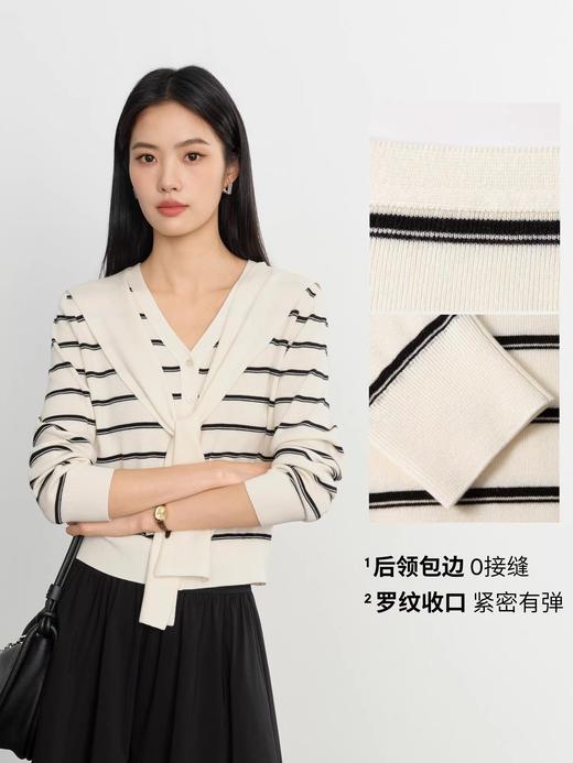 伊*丽同款桑蚕丝混纺披肩+条纹针织开衫 商品图10