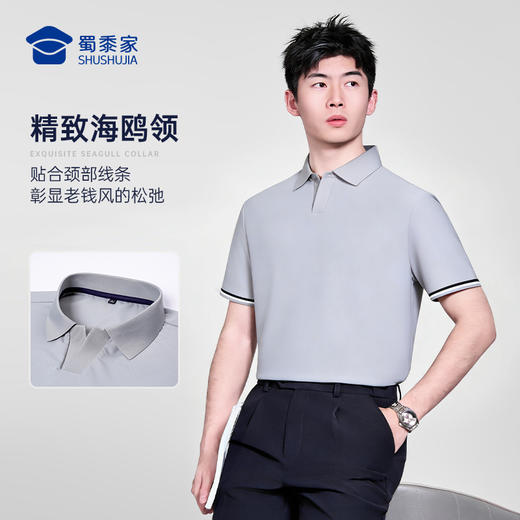 【7A抑菌老钱风海鸥领polo衫】高弹防晒翻领短袖T恤通勤凉感休闲半袖POLO衫LT601 商品图5