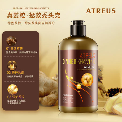 【一般贸易进口】泰国正品ATREUS生姜洗发水400ml 护发清爽去头屑 商品图3