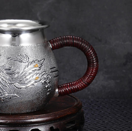 子佩集【丹凤朝阳】银S999摆件【YMT053】【YMT054】【YMT055】茶具小茶壶公道杯小茶杯【多规格】2601 商品图5