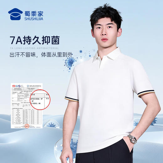【7A抑菌老钱风海鸥领polo衫】高弹防晒翻领短袖T恤通勤凉感休闲半袖POLO衫LT601 商品图3