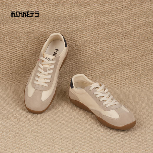 和诚行2026春季新款真皮时尚复古德训平底男式休闲鞋0930281 商品图3