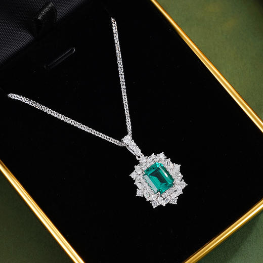 子佩集【朗曜清嘉】银S925套链【PYP2047-XF】项链培育宝石祖母绿2601 商品图2