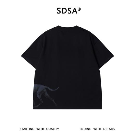SDSA男装2026新款高贵轻奢小众设计动物印花圆领短袖T恤宽松百搭 商品图1