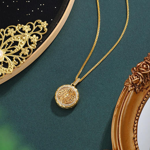 子佩集【福华妙韵】银S925套链【V10210HZA】项链镀金喜字2601 商品图0