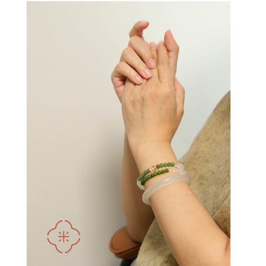 米马饰物苹果绿碧玉月光石双圈手串补水润木生肖兔推荐 商品图2