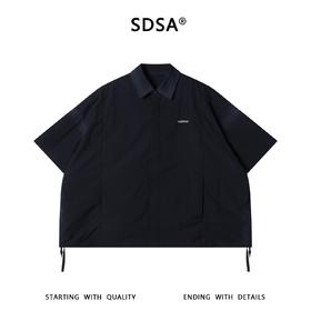 SDSA男装2026新款高贵轻奢原创设计扎染刺绣字母短袖衬衫百搭舒适