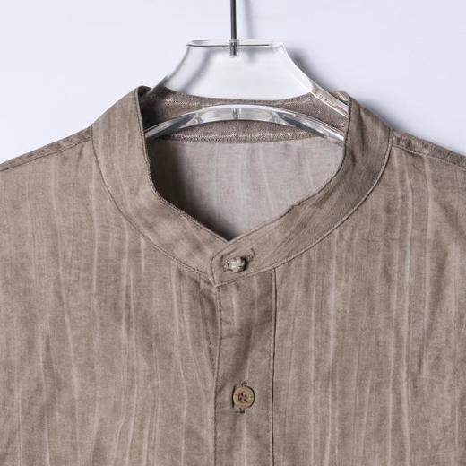 KDK-616SDSA男装2026新款高贵轻奢简约复古竖纹立领短袖衬衫百搭时尚上衣 商品图2