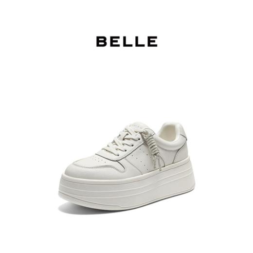 联域2楼Belle女鞋(新百购)百丽女鞋2026春季简约厚底小白鞋免系带面包鞋休闲板鞋F1V1 F1V1D 商品图4