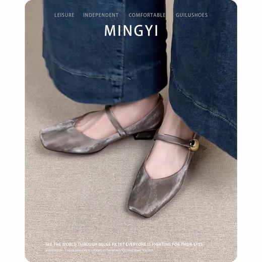 【超软小羊皮~法式单鞋】女方头绝美低跟芭蕾鞋复古一字带扣玛丽珍鞋 商品图3