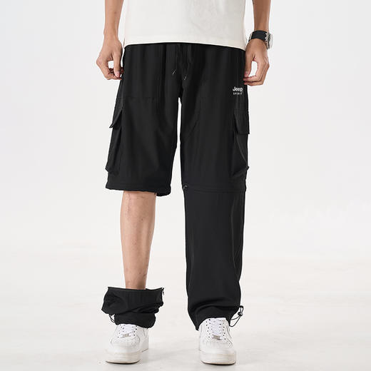 【专属】JEEP SPIRIT 【一裤两穿工装裤】可当短裤 可当长裤 可直筒 可束腿 夏季潮流宽松直筒阔腿休闲裤 商品图4