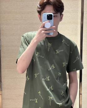 驴家 25ss提花剪花字母短袖T恤 男女同款 （DY）