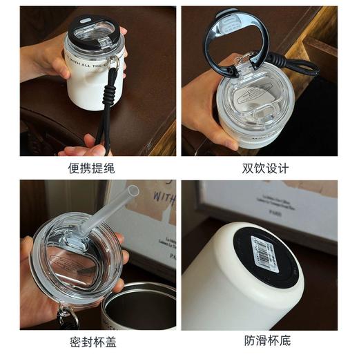 【小众高级不锈钢真空杯子】简约小巧咖啡杯一杯双饮水杯便携迷你 商品图3