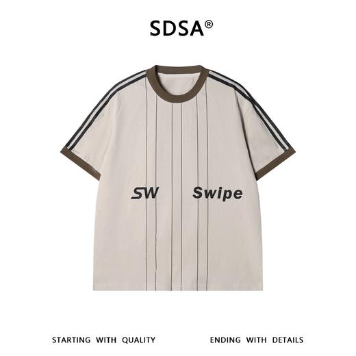 26019SDSA男装2026新款高贵轻奢美式撞色印花字母圆领短袖T恤百搭上衣 商品图1