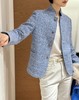 LP订制小立领中式蓝色多瑙河羊毛桑蚕丝亚麻羊绒外套 商品缩略图13