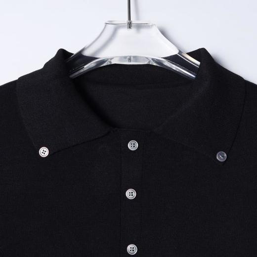 SDSA男装2026新款高贵轻奢极简风纯色纽扣翻领针织短袖T恤百搭潮 商品图1