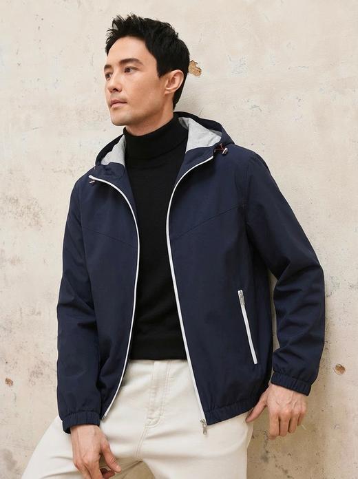 专柜3千＋重磅鼎奢连帽夹克BC天丝羊毛春季连帽外套夹克 商品图3