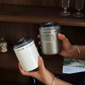 【小众高级不锈钢真空杯子】简约小巧咖啡杯一杯双饮水杯便携迷你