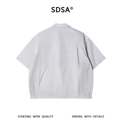 2623301SDSA男装2026新款高贵轻奢潮牌时尚纯色拉链翻领短袖衬衫宽松上衣 商品图4