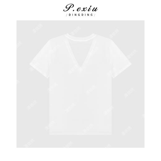 03-4潘依绣丁丁宠粉简约百搭冰凉透气V领短袖T恤Q1647 商品图1