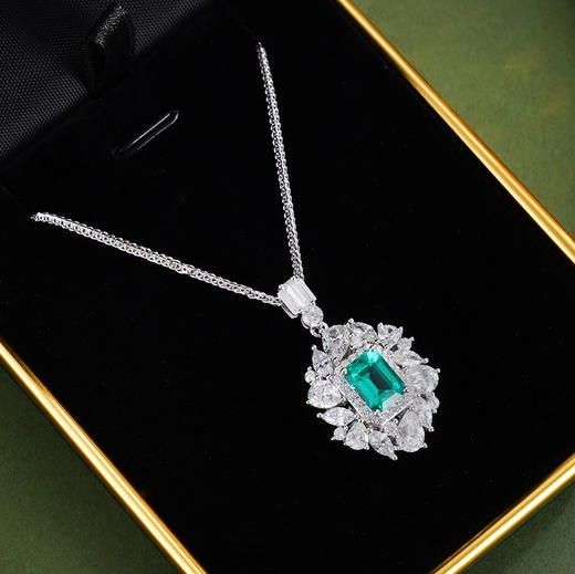 子佩集【绮岁芳辰】银S925套链【PM2264-XF】项链培育宝石祖母绿2601 商品图1