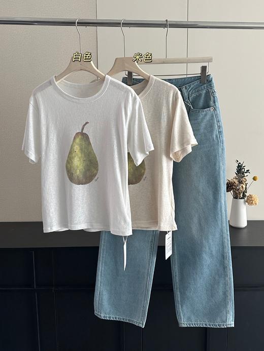 韩国fle*ta一颗梨子🍐麻感T！热巴同款！ 商品图1