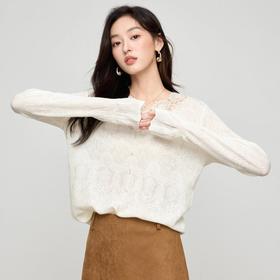 佐姿莎 蕾丝花边/提花钉珠针织衫合集  V 领设计 蕾丝花边/提花钉珠点缀 软柔滑糯 云朵般触感 温柔优雅