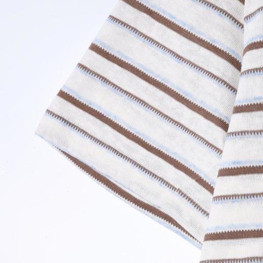 8259SDSA男装2026新款高贵轻奢潮牌撞色条纹半纽扣亨利领短袖T恤百搭 商品图3