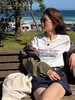 复古松弛感｜竹节棉印花字母圆领休闲短袖T恤 商品缩略图2