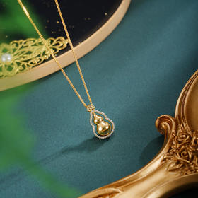 子佩集【福禄风华】银S925套链【XL022930K】项链镀金可转动葫芦2601