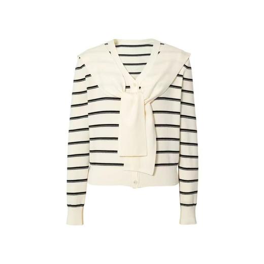 伊*丽同款桑蚕丝混纺披肩+条纹针织开衫 商品图12