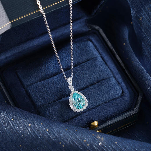 子佩集【瀚海凝光】银S925套链【PM2270-XF】项链培育宝石帕拉伊巴蓝碧玺2601 商品图0