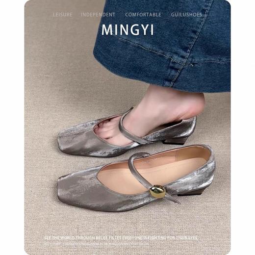 【超软小羊皮~法式单鞋】女方头绝美低跟芭蕾鞋复古一字带扣玛丽珍鞋 商品图0