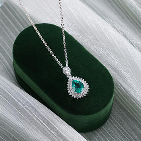 子佩集【薄荷晨光】银S925套链【PM2311-1-XF】项链培育宝石祖母绿2601