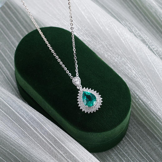 子佩集【薄荷晨光】银S925套链【PM2311-1-XF】项链培育宝石祖母绿2601 商品图0