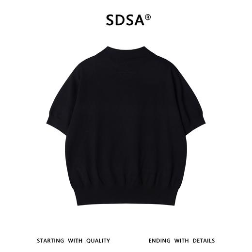 SDSA男装2026新款高贵轻奢极简风纯色纽扣翻领针织短袖T恤百搭潮 商品图4