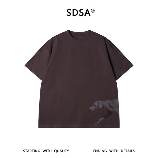 SDSA男装2026新款高贵轻奢小众设计动物印花圆领短袖T恤宽松百搭 商品图0