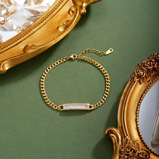 子佩集【流光织梦】银S925手链【SL220004K】镀金一字2601 商品图1