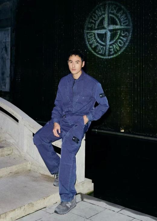 中性款不对称袋牛仔长袖衬衫 阮经天明星同款la 商品图3